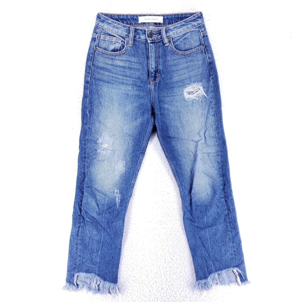 Hidden Jeans Denim Cotton Womens SZ 25 Blue Straight Stretch VTG Mid Rise Slim
